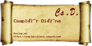 Csaplár Diána névjegykártya